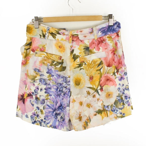 NWT Jason Wu High Waist Rose Floral Satin Belted Shorts - Picture 6 of 8